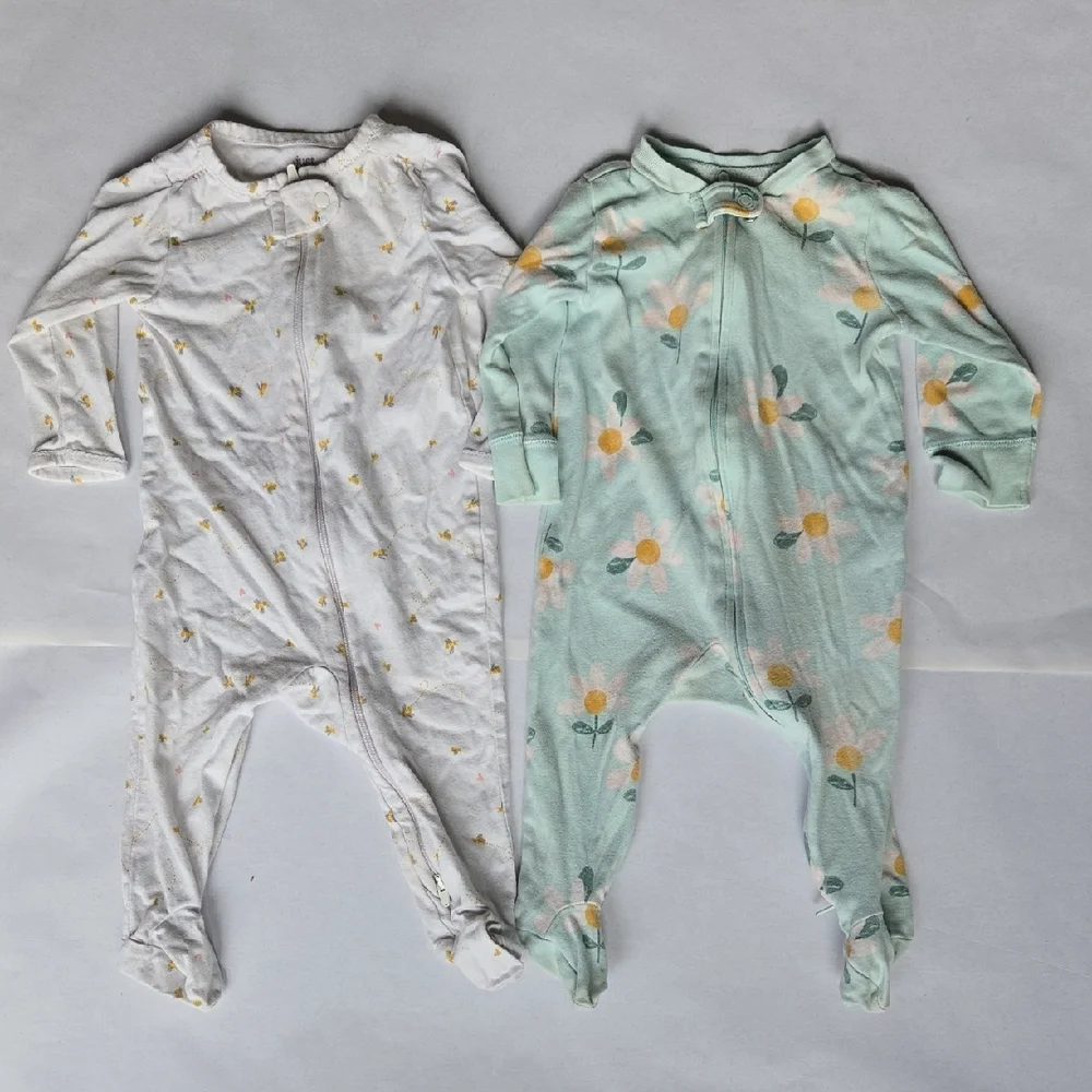 Bundle of 6 - Baby Girl's 3-6mo Sleeper Footie Bundle